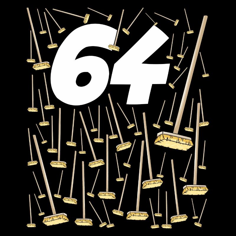 64 Geburtstag Besen Geschenk Mann oder Frau