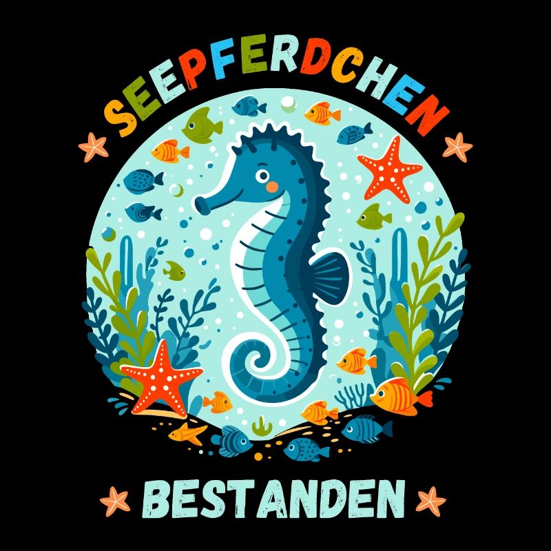 Seepferdchen Schwimmen Schwimmprüfung Kinder süß