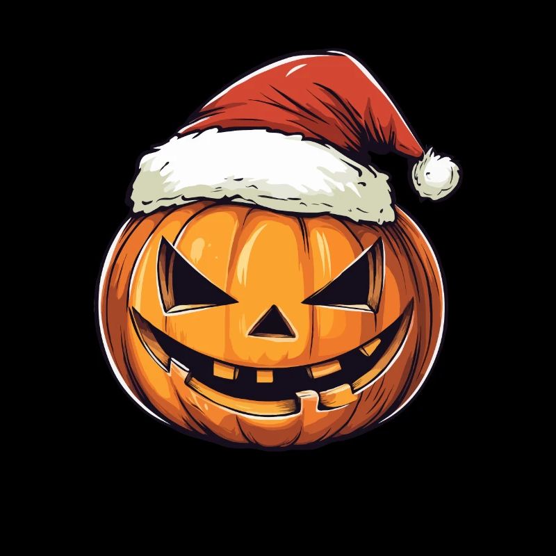Halloween Gift Pumpkin with Santa Hat Decoration
