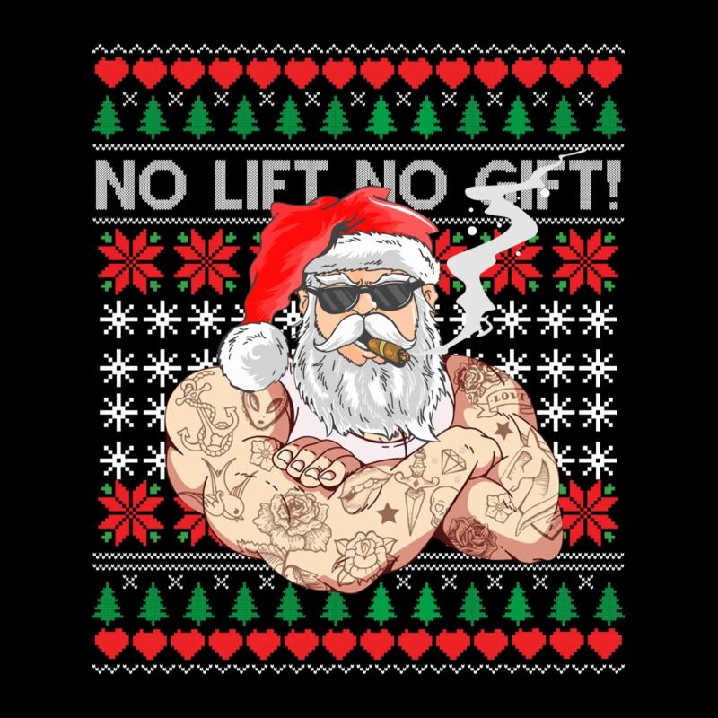 Böser Weihnachtsmann Hässlicher Weihnachtspullover Kein Aufzug Kein Geschenk