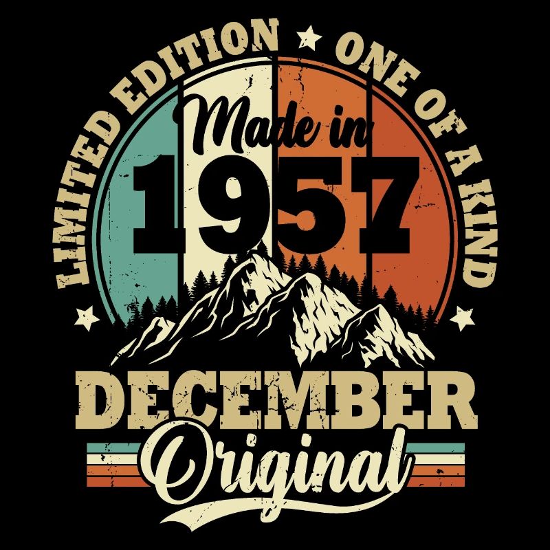 Geburtstagsgeschenk Dezember 1957 Vintage Retro