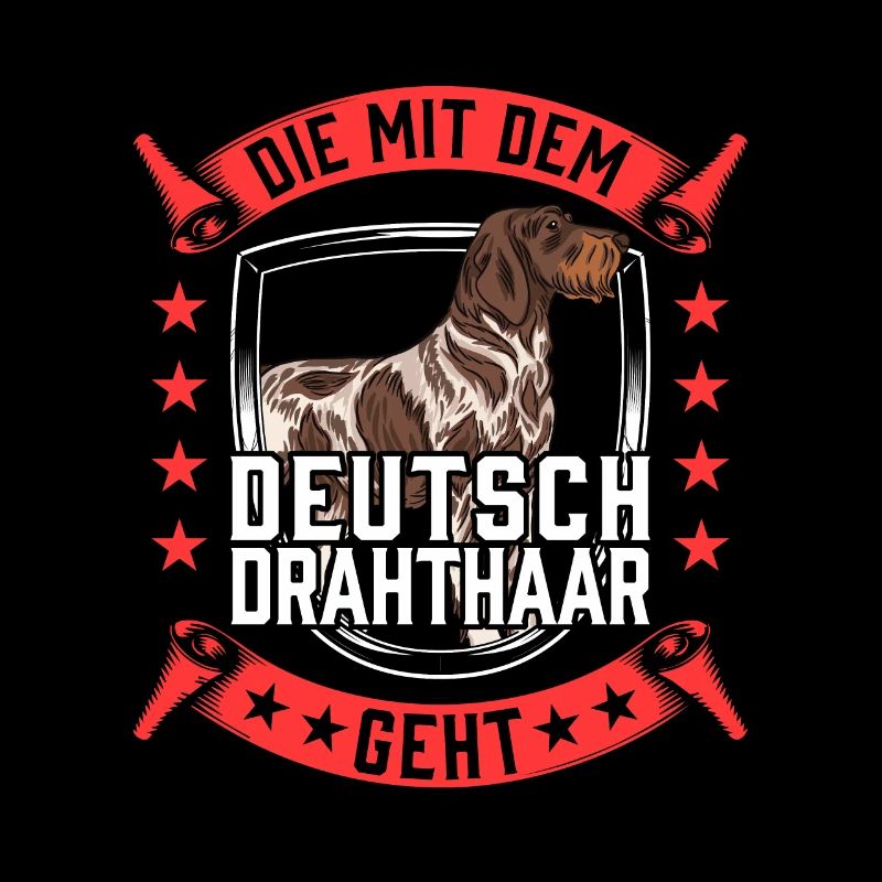 Die mit dem Deutsch Drahthaar geht Jagdhund