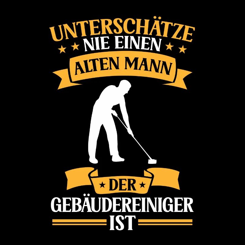 Gebäudereiniger alter Mann Fensterputzer
