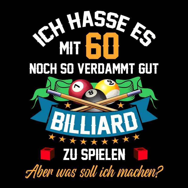 60. Geburtstag Billard Billardspieler Queue Fun