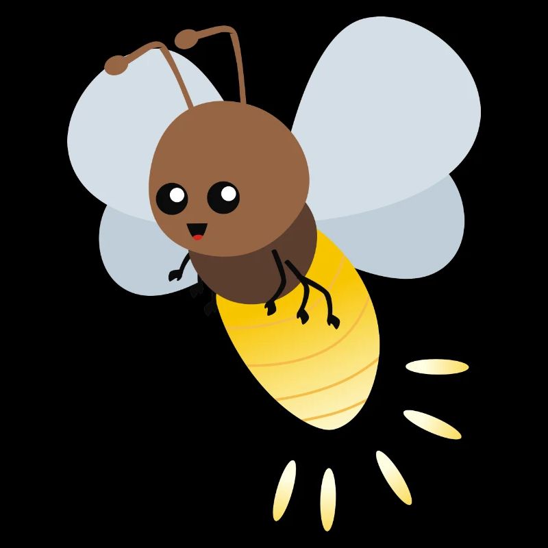Dessin animé mignon luciole