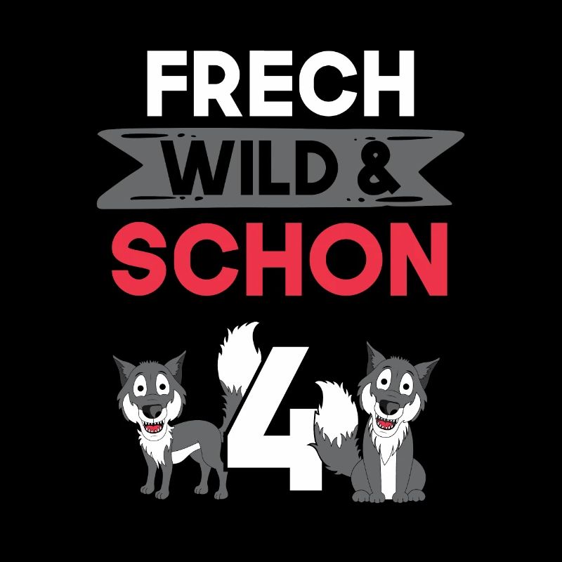 4 Jahre Geburtstag Junge Mädchen Wolf