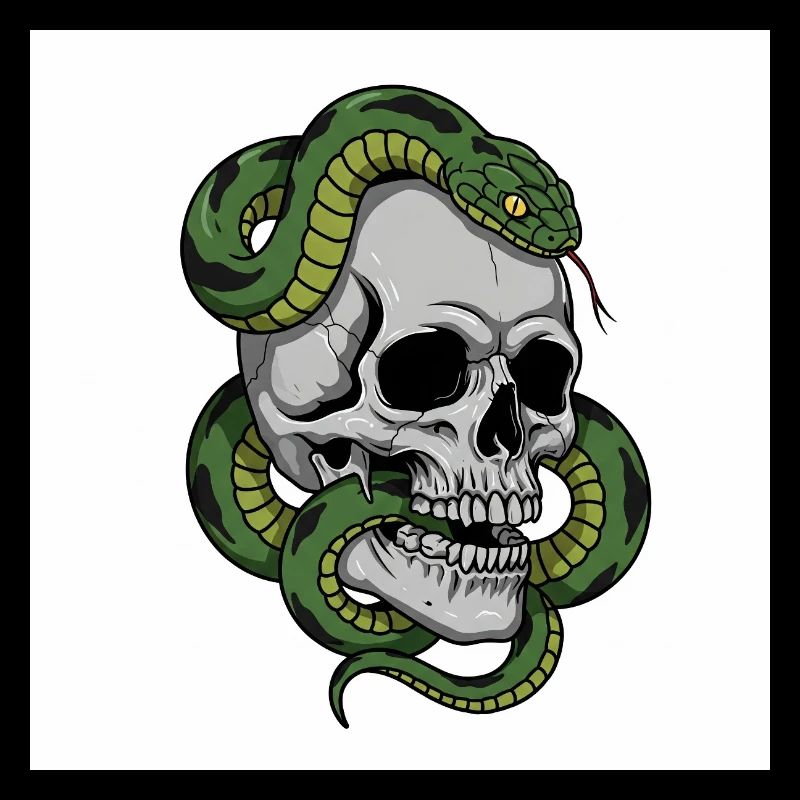 Schädel & Schlange – Symbol des Todes