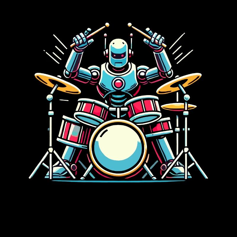Groove de batteur robot énergique
