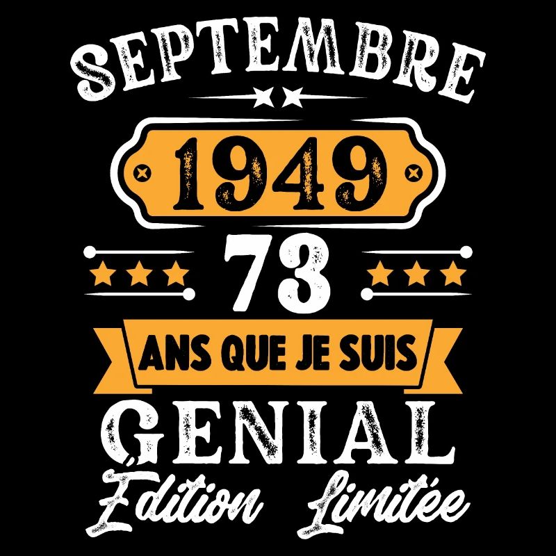 Cadeau D'anniversaire 73 Ans Septembre 1949 Rétro
