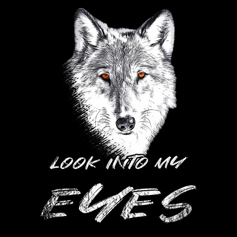 Wolf head with red eyes