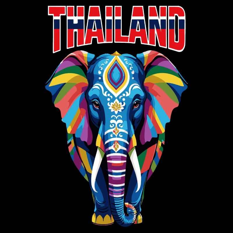 Bunter abstrakter Elefant aus Thailand