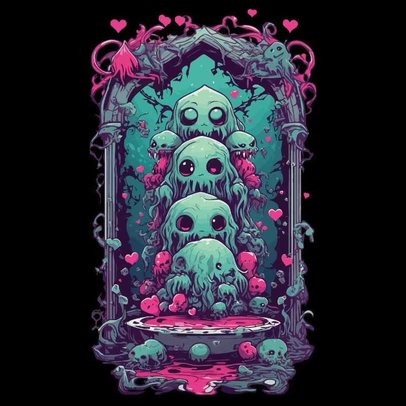 Weirdcore Schleimmonster Gothic Magie Design