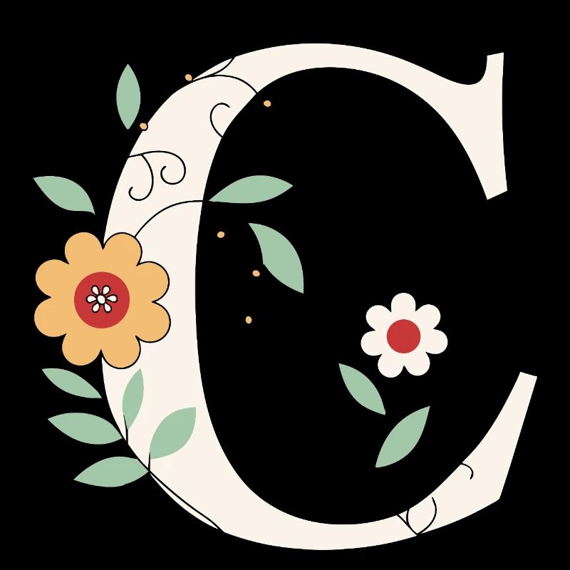Lettre C Monogramme Rétro