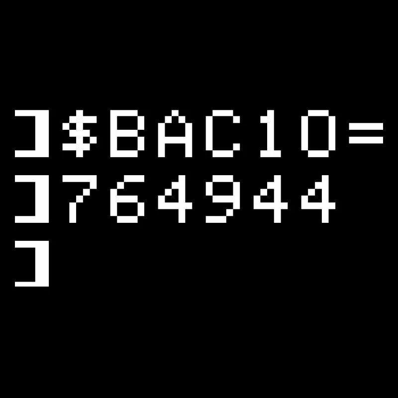 Bacio BAC10 8-Bit Esadecimale Code Nerd Pixel Art