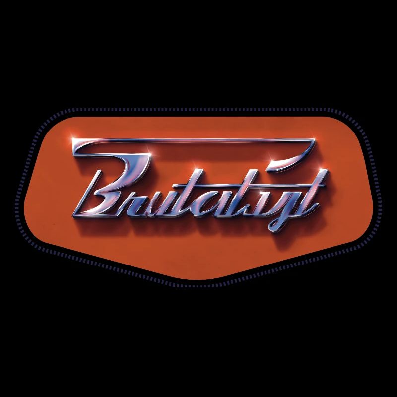 Brutalist – Chrome Retro Futuristic Emblem