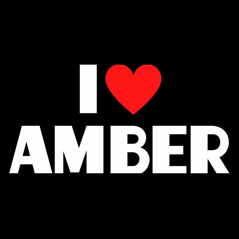 Ich liebe Amber rotes Herz Retro Statement 