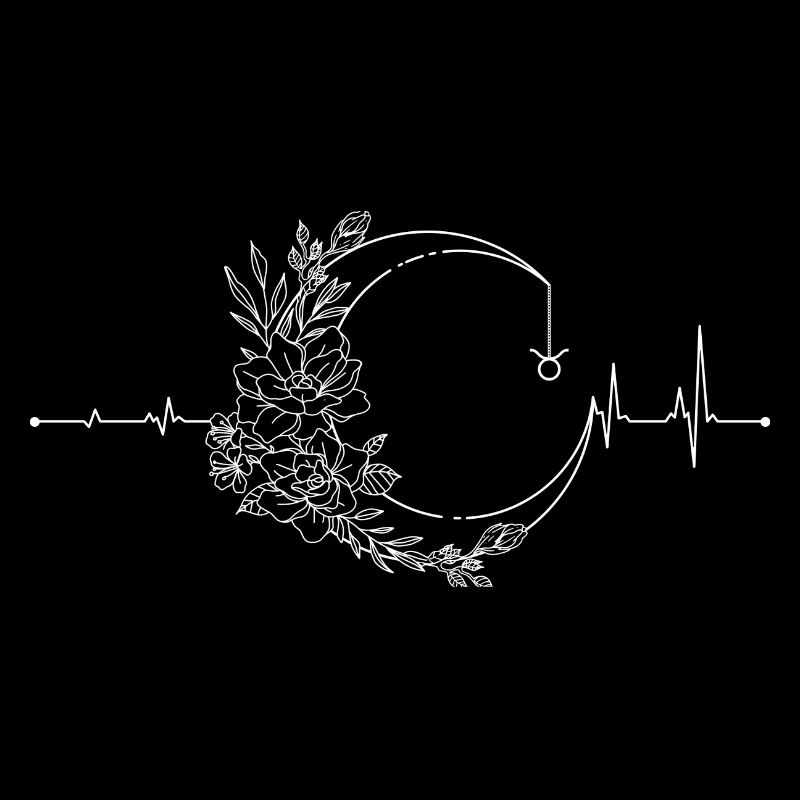 Battito cardiaco a mezzaluna floreale
