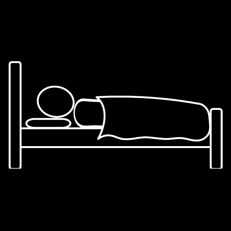 Stick man in bed
