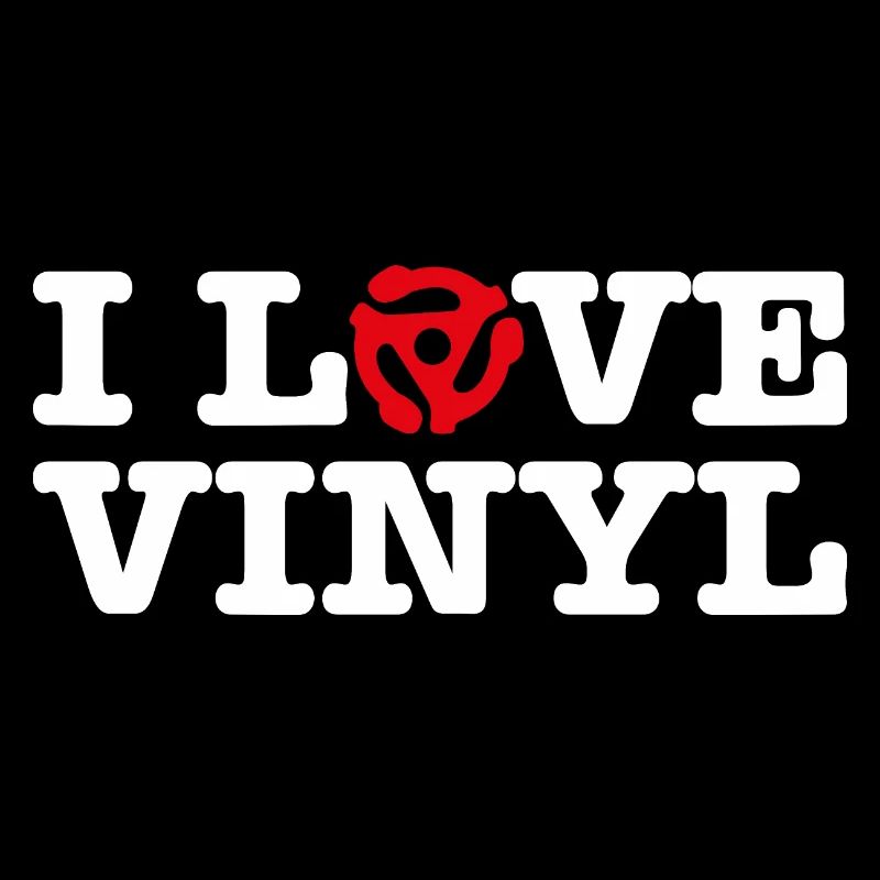 J’adore les disques vinyles - lettrage rétro