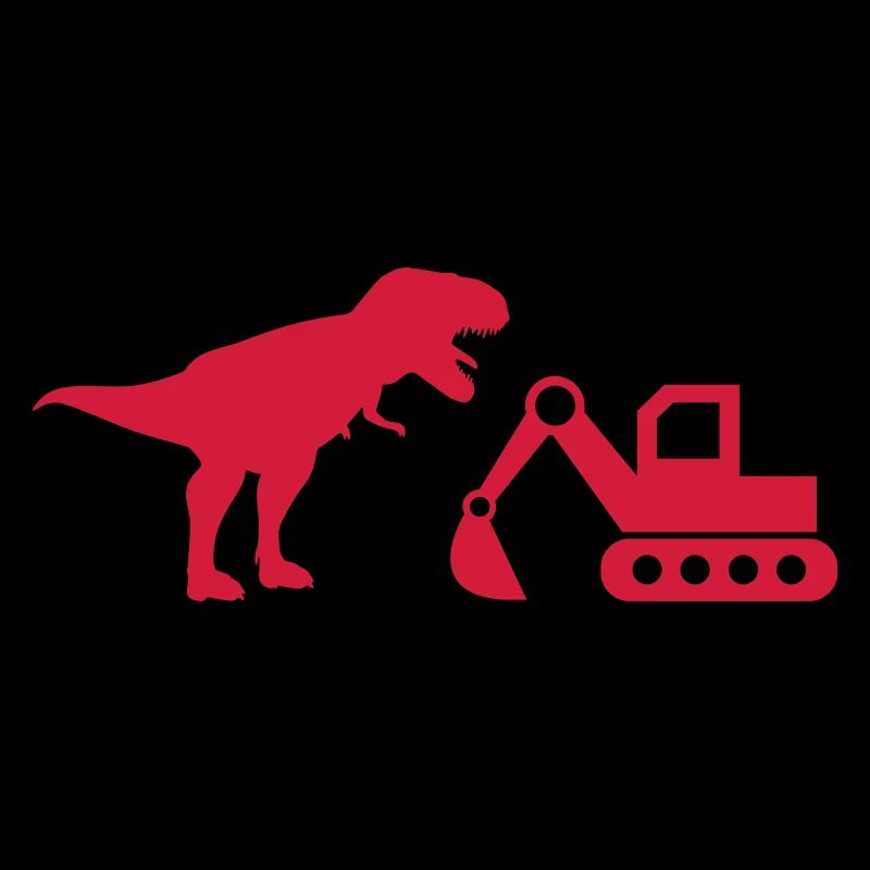 Excavator T-Rex construction site construction dinosaur construction workers