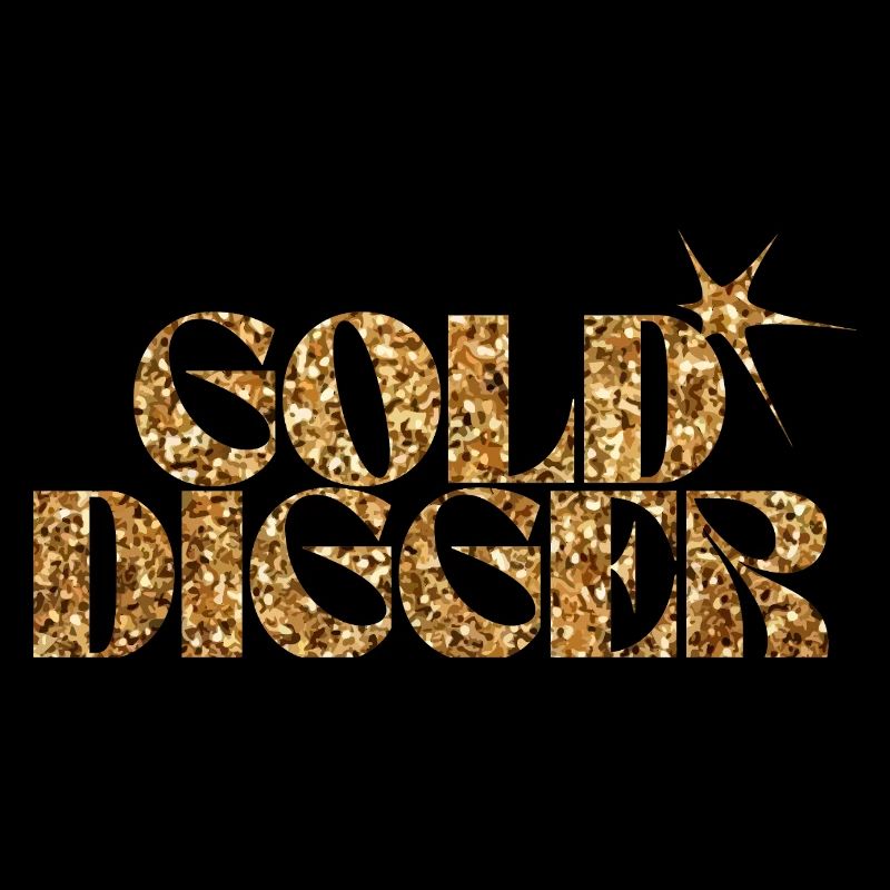 Gold Digger Glitzer Text