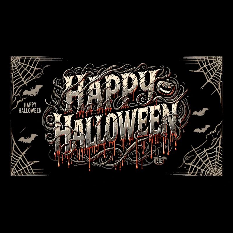 "Happy Halloween" mug with ghostly design