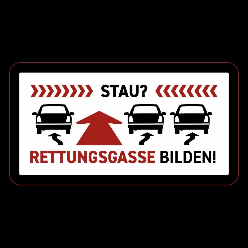 Rettungsgasse bilden! Aufkleber fürs Auto!