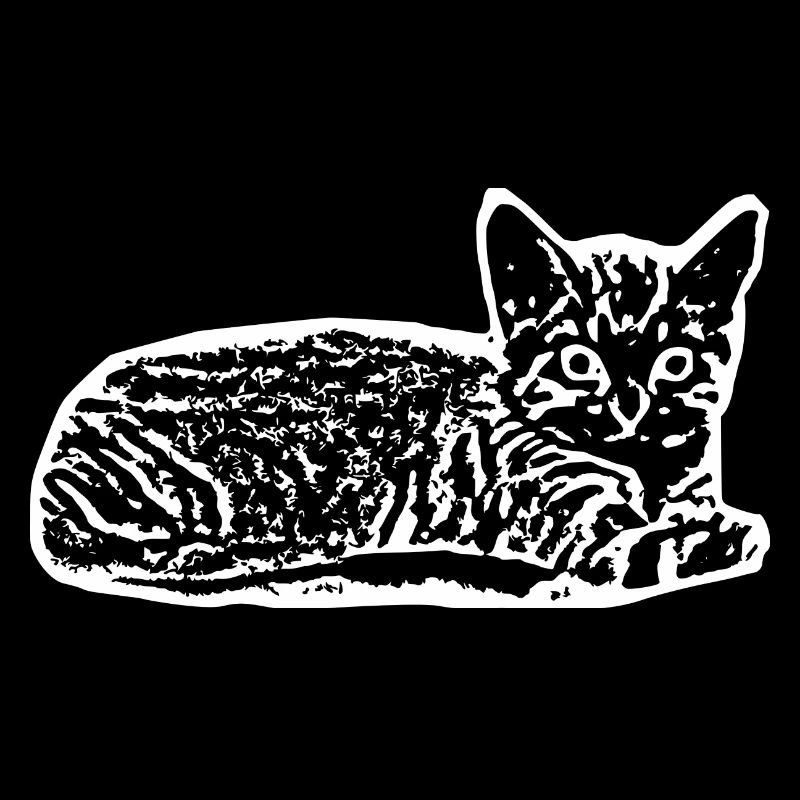 Chat White Silhouette Cadeau Cat Lover