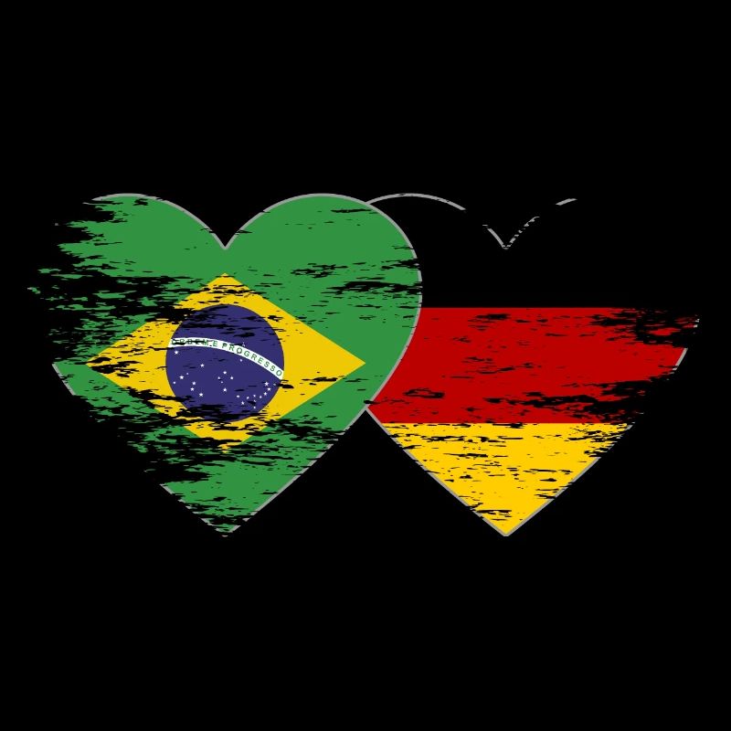 Brésil Allemagne drapeau utilisé coeur