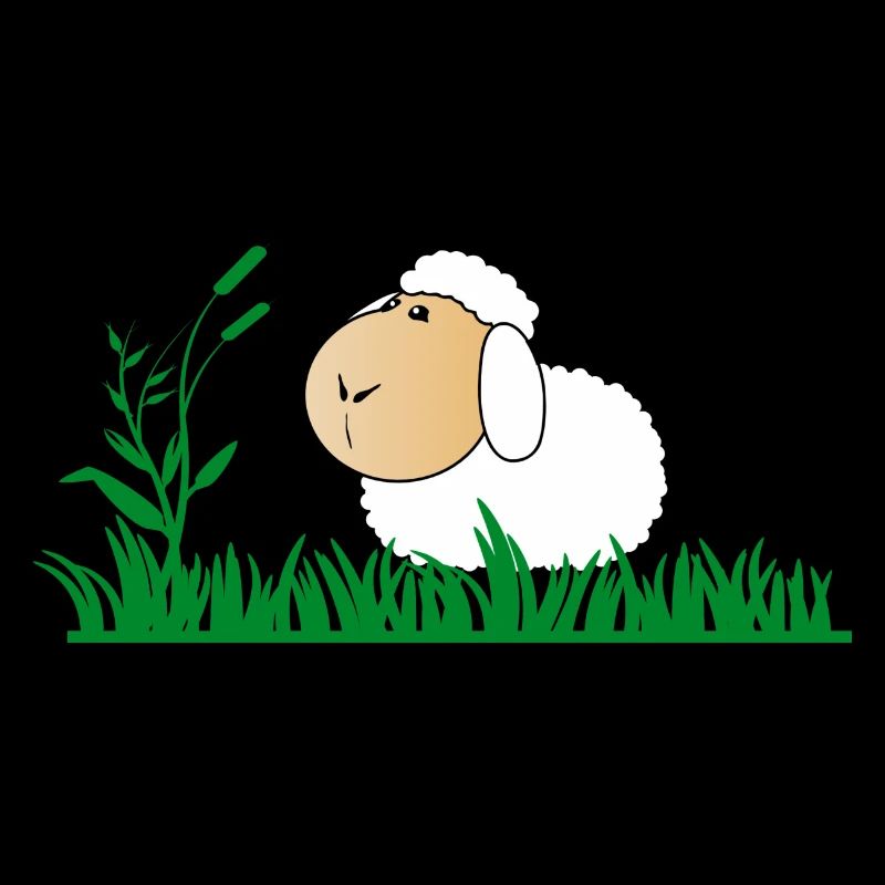 moutons drôle dans l'herbe verte