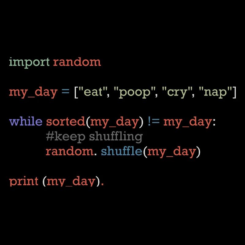 Funny python code about everyday life, baby