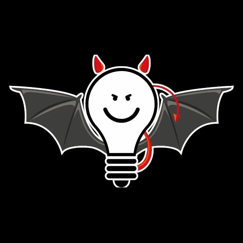 Light bulb with devil horns – cheeky light motif