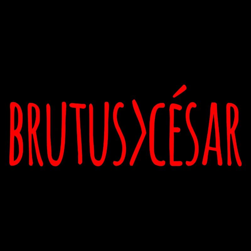 Brutus> Caesar Brutus überlegen gegenüber Caesar (rot)