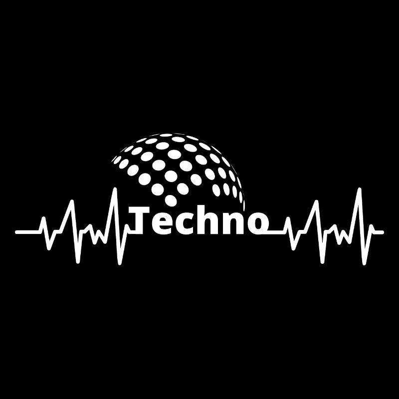 Techno Beat Heart ECG I love Techno