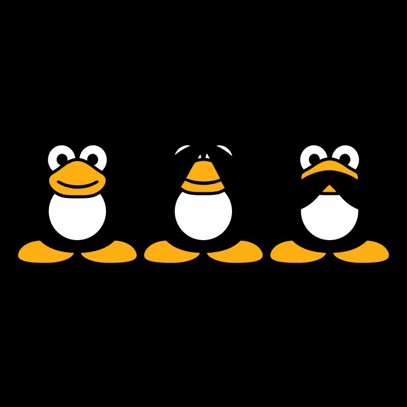 Three wise penguins don't hear anything say team