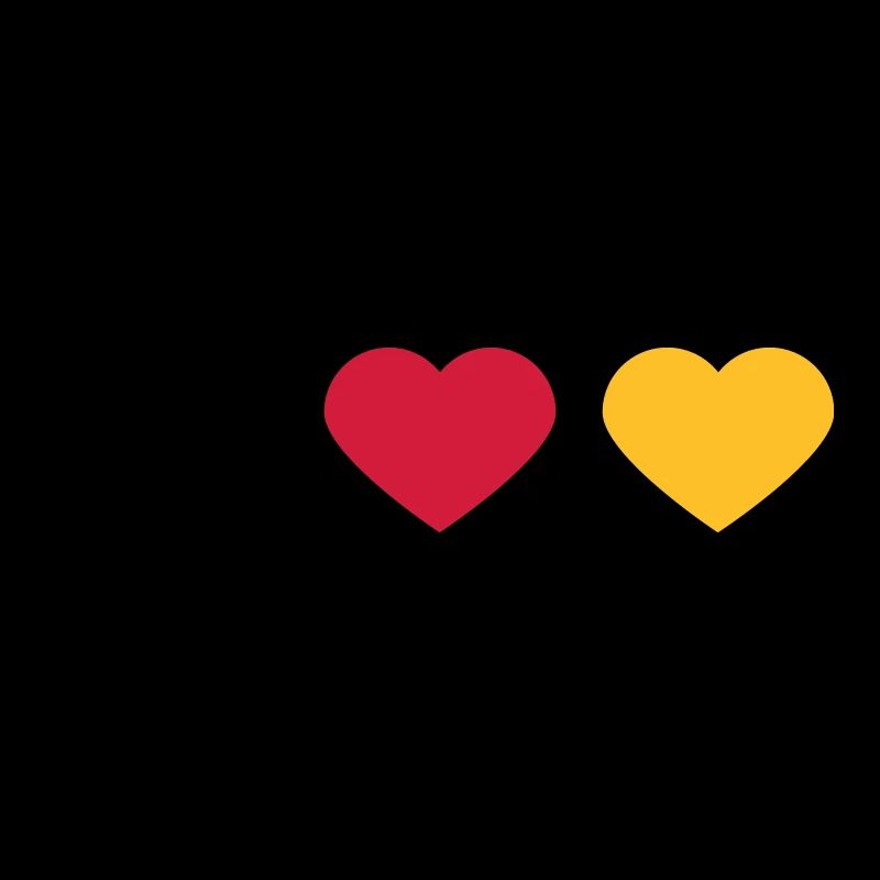 3 Coeurs Allemagne Couleurs du drapeau Amour allemand
