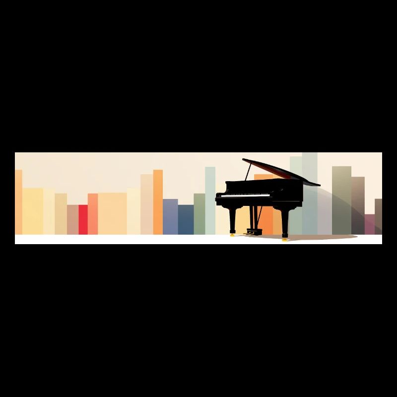Panoramic piano with horizon color bars.