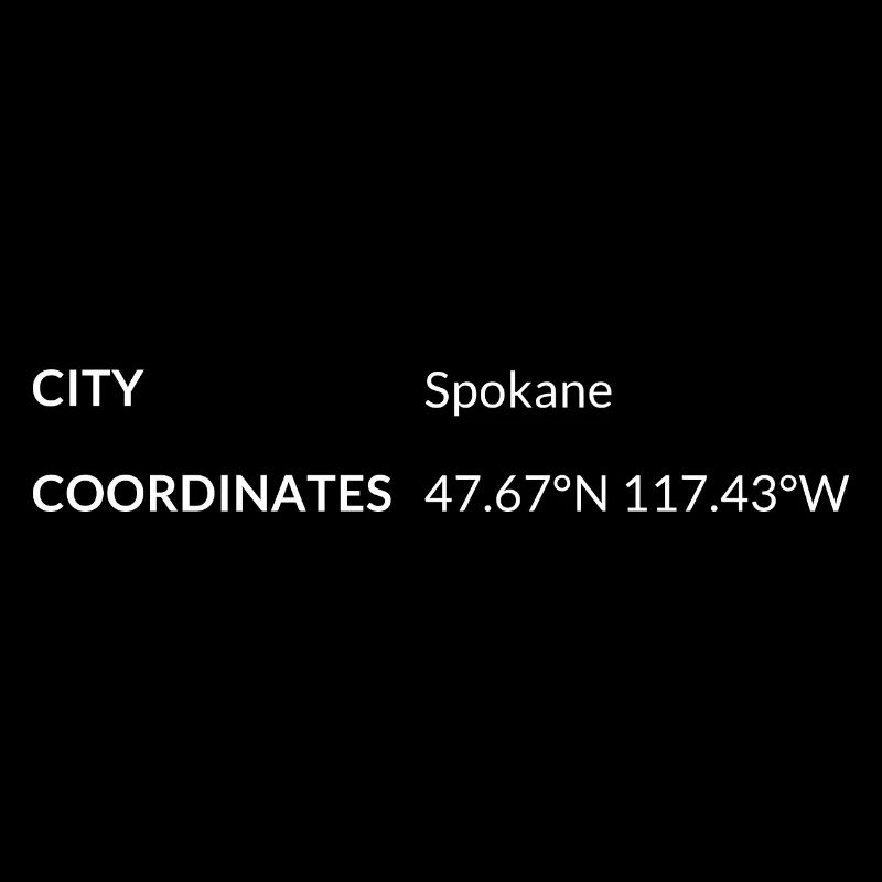 les coordonnées de Spokane, Washington, États-Unis