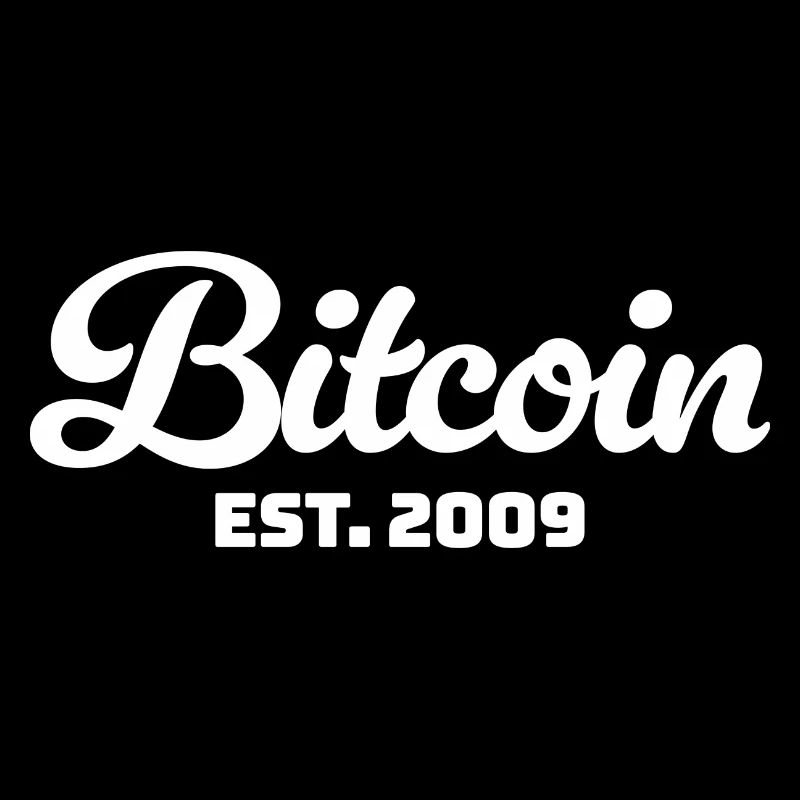 Bitcoin Est. 2009 – Klassisches Krypto Design