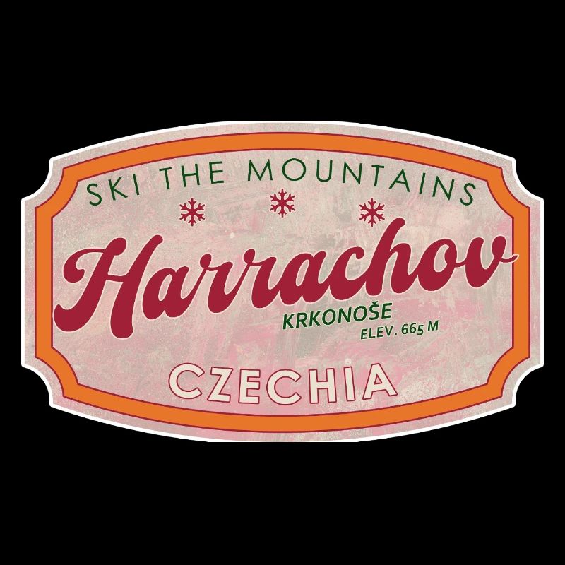Harrachov Tchèque Label de ski tchèque Rétro