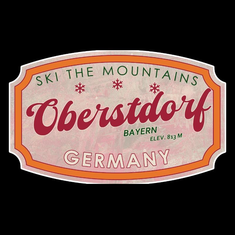 Oberstdorf Bavaria Retro Ski Label