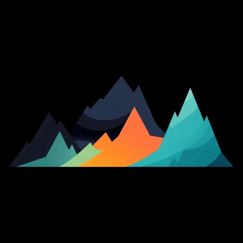 Mountain Landscape Geometric Art