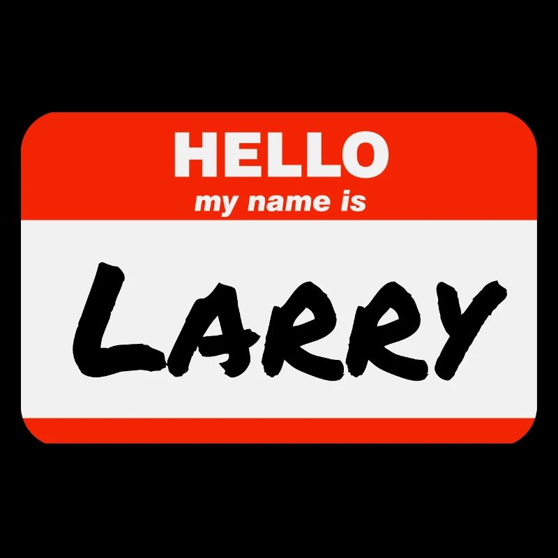 Hello My Name Is Larry Red Label with First Name