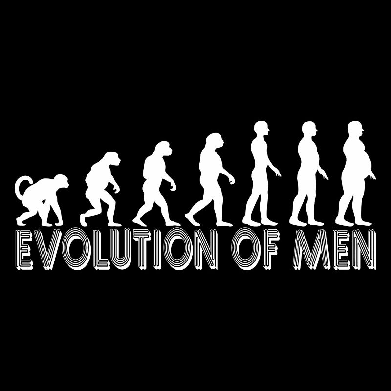 Evolution of men - For men with belly in white