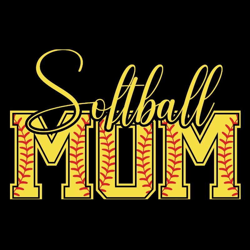 Logo lettré de maman de softball