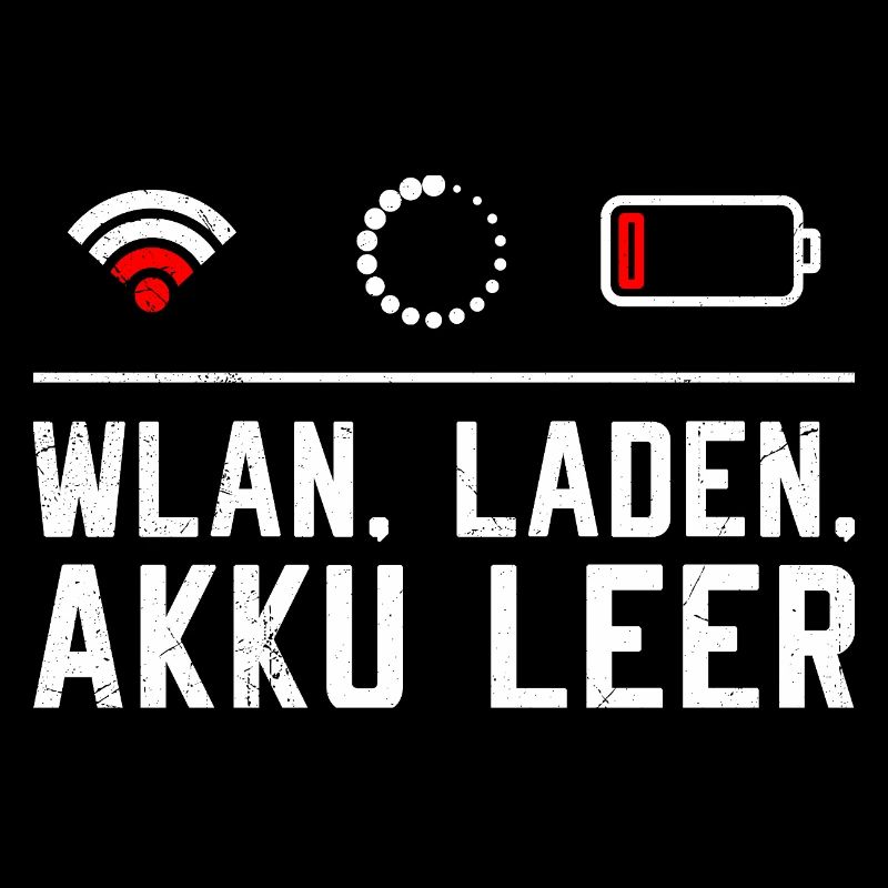 Coder WLAN. LADEN. AKKU LEER LUSTIG