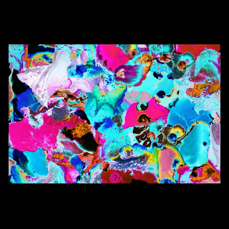 Patchwork abstrait couleur vive turquoise et rose