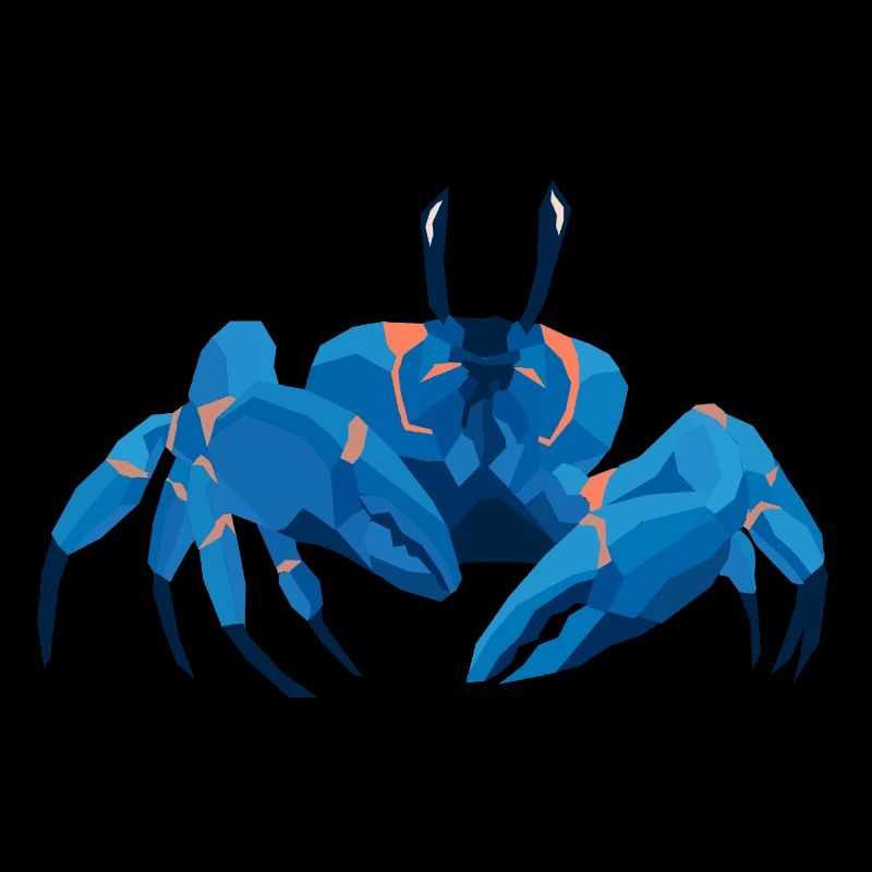 Blaue Krabbe Polygonaler Stil
