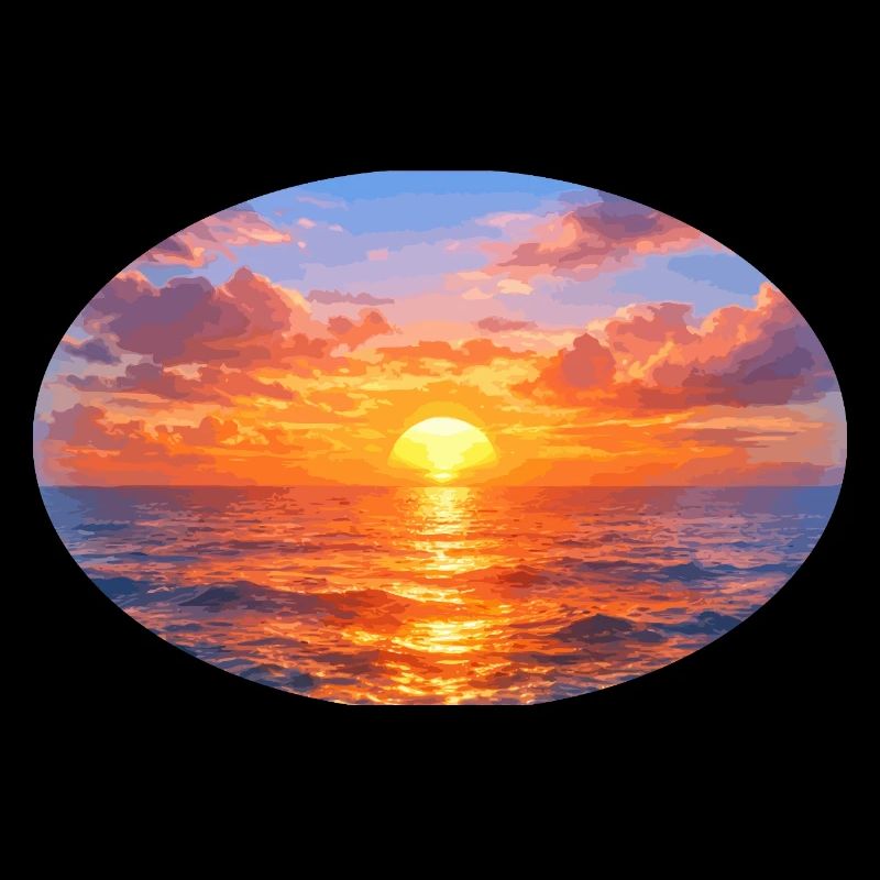 Impression du coucher de soleil sur la mer