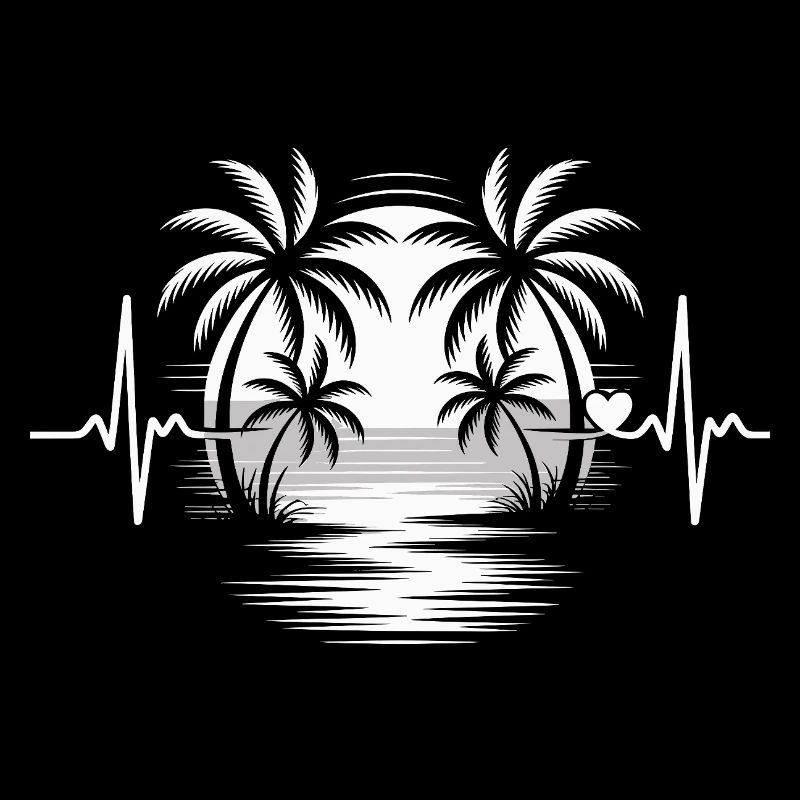 Tropical sunset with palm trees